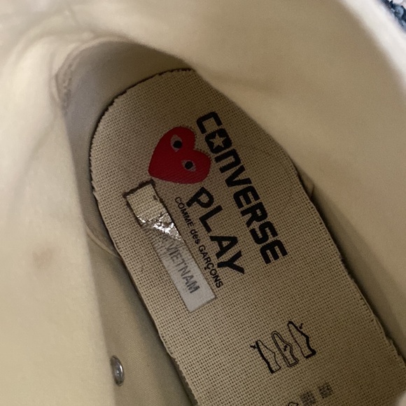 Converse comme des garçons high top sneakers size 9 men’s - Picture 6 of 7